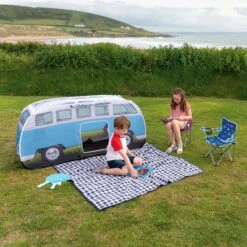 Volkswagen Blue Camper Van Pop Up Tent -Garden Store volkswagen blue camper van pop up tent5031470224875 12i bq