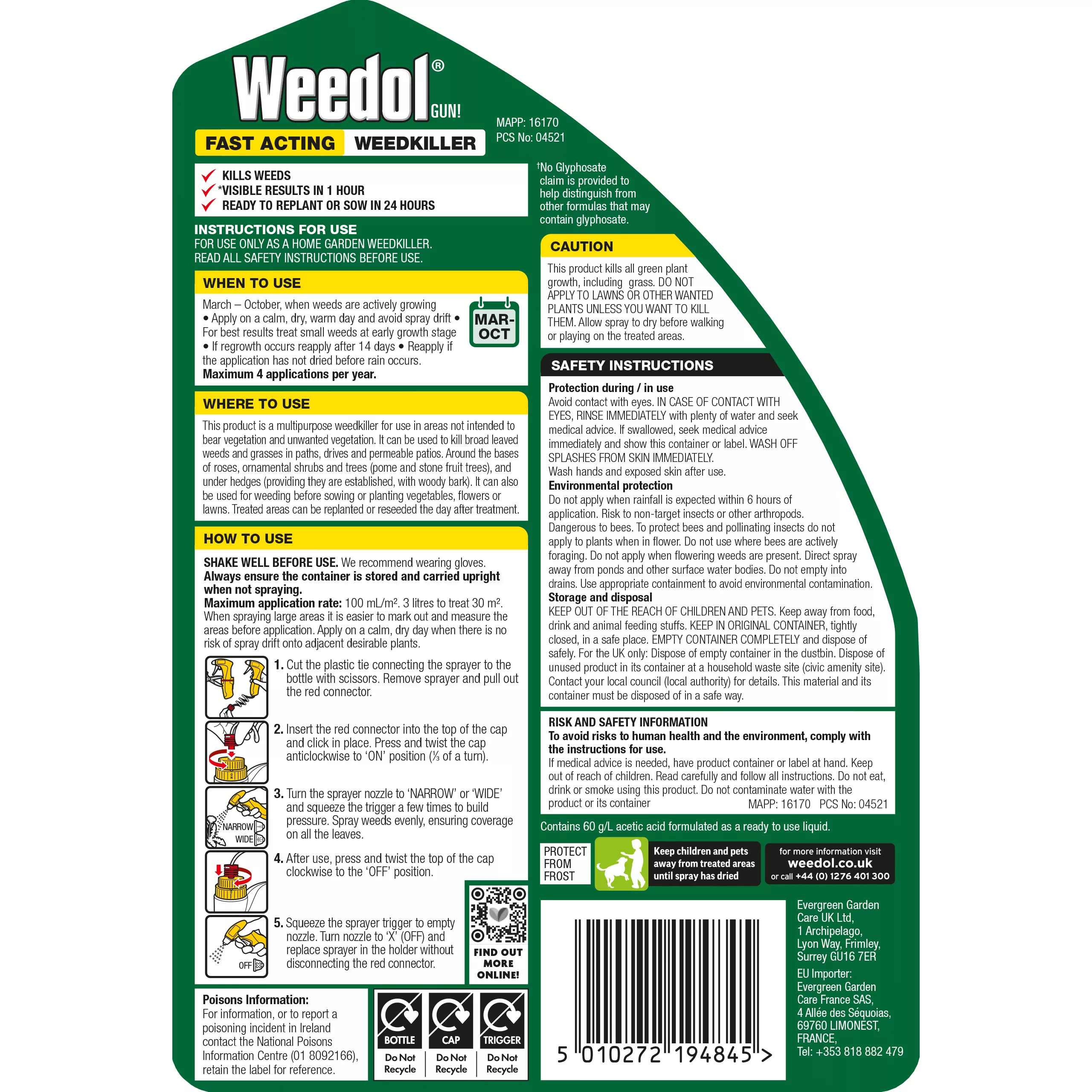 Weedol Fast Acting Weed Killer 3L 3.28kg 4 Weedol Fast Acting Weed Killer 3L 3.28kg - Image 2